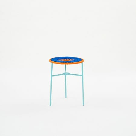 blue-and-orange-woven-stool