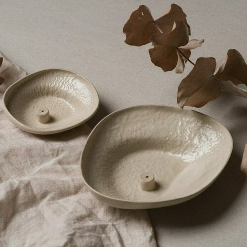 Stoneware-Incense-Holder-ceramic-Almond