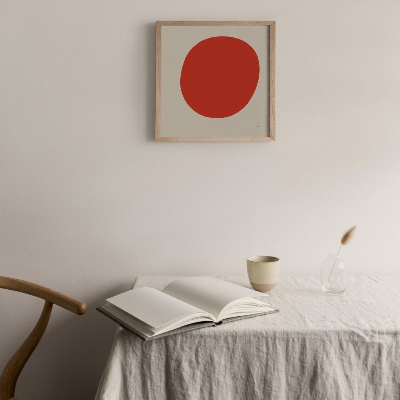 sun-art-print-red-circle-shape-abstract-artwork