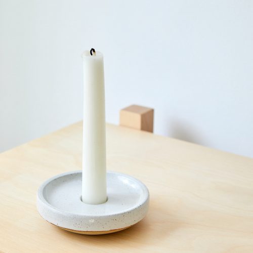 candle-holder-flecked-stoneware-white