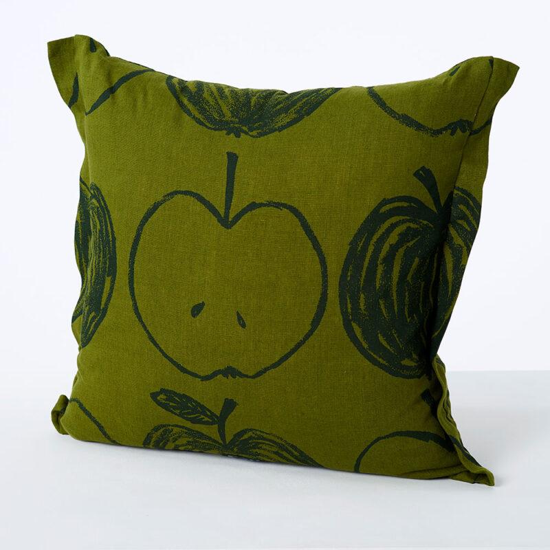 A-is-for-Apple-Cushion-Hunter-Green
