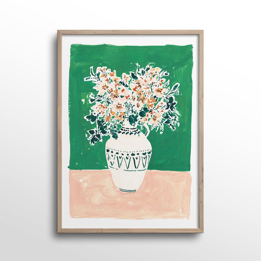 Emerald-Peach-and-Maple-Floral-Vase