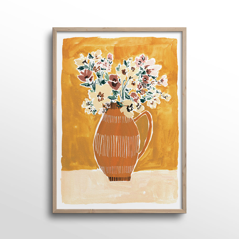 Mustard-and-Dusky-Pink-Floral-Vase