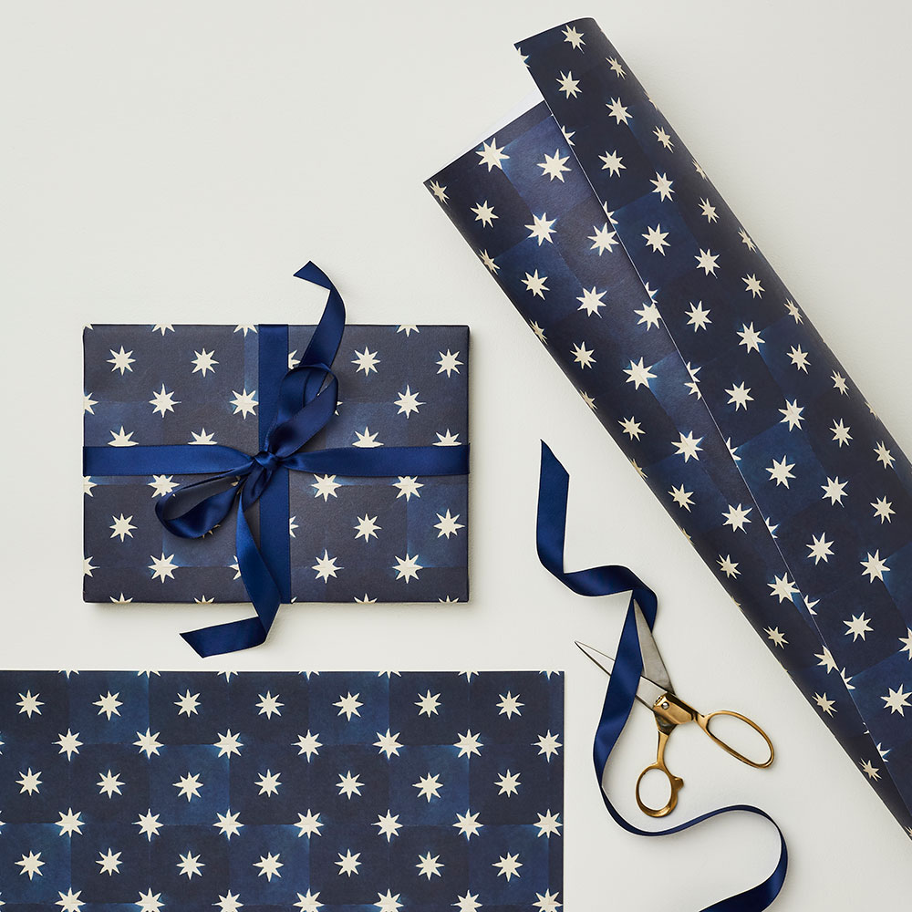 Navy-Star-Patterned-Paper