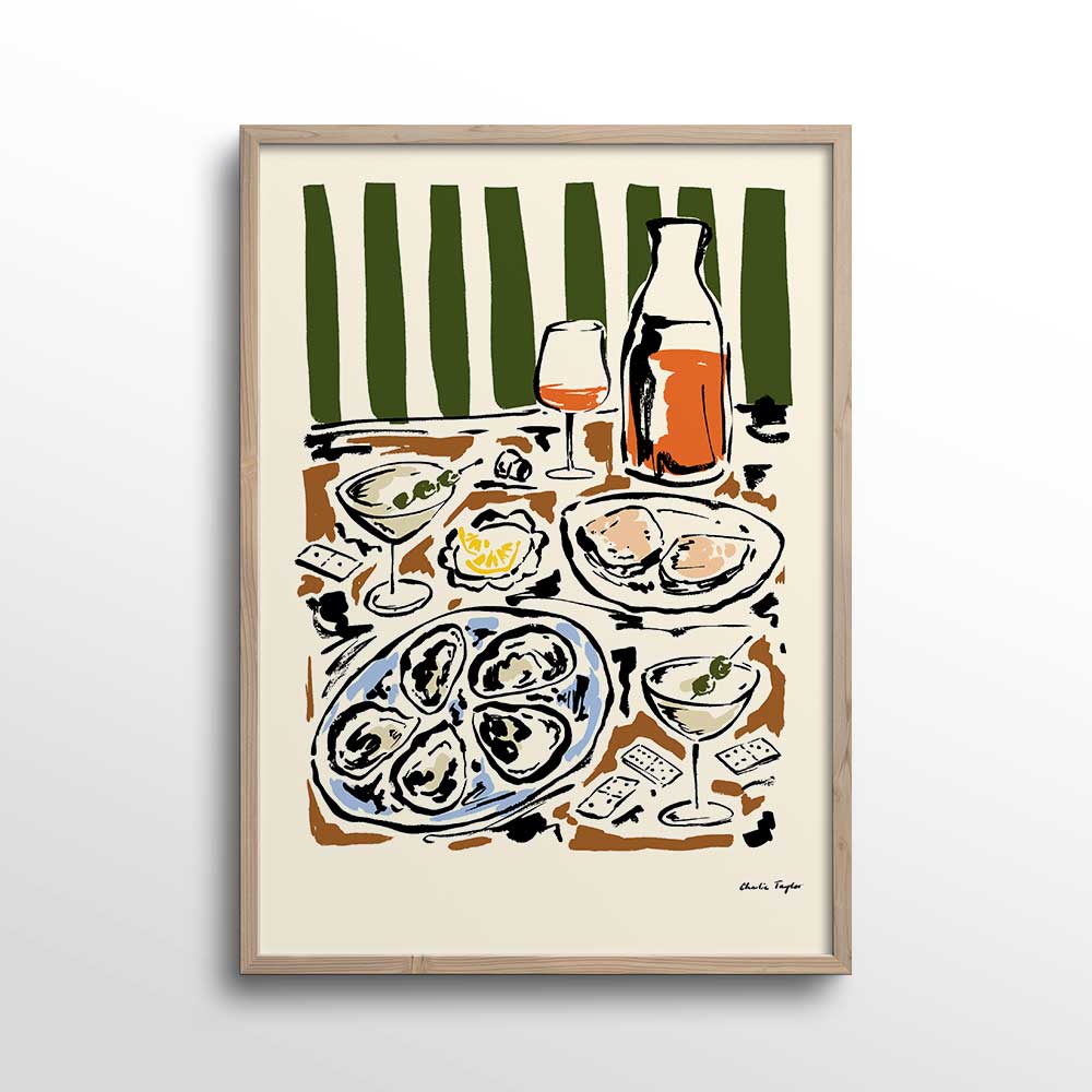 Martinis-and-Oysters-Print-by-Charlie-Taylor-Design